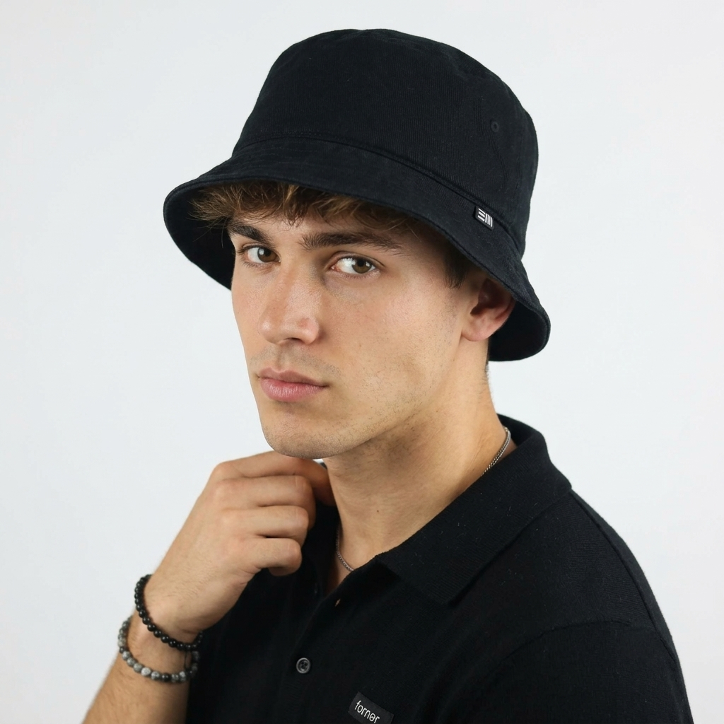 Thrifted H&M Black Cotton Twill Bucket Hat (Size M / 58 cm)