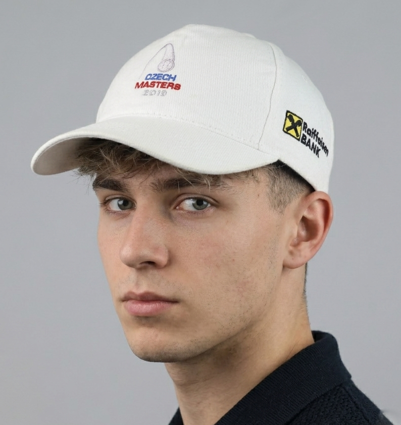 Thrifted Malfini Czech Masters 2019 White Golf Cap (56-57 cm) | 10741
