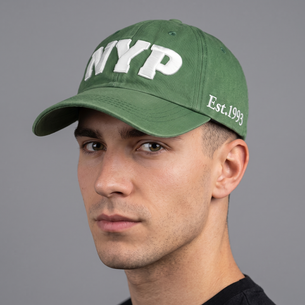 Thrifted New York Pizza Est.1993 Embroidered Dad Hat – Forest Green (57–58 cm) |10672