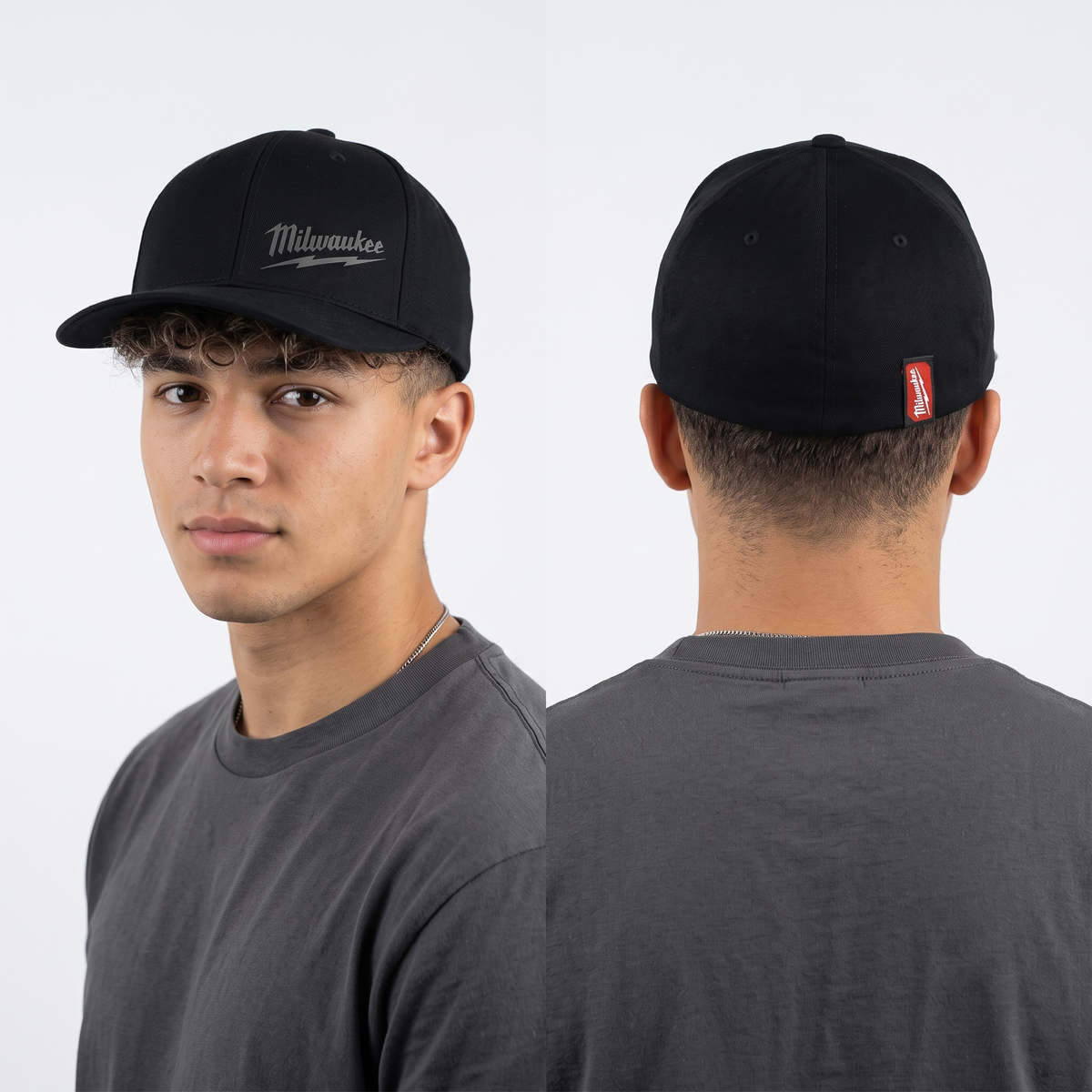 Thrifted Milwaukee Tools Stretch Fit Black Hat (57-59cm) | 10577