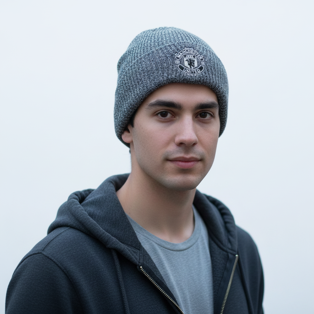 Manchester United FC Winter Thrifted Beanie - Official Club Fan Gear