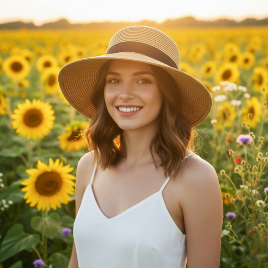 Classic Cloche Sun Hat with Simple Black Band