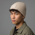 Thrifted Oatmeal Minimalist Cuffed Winter Hat (Adult)