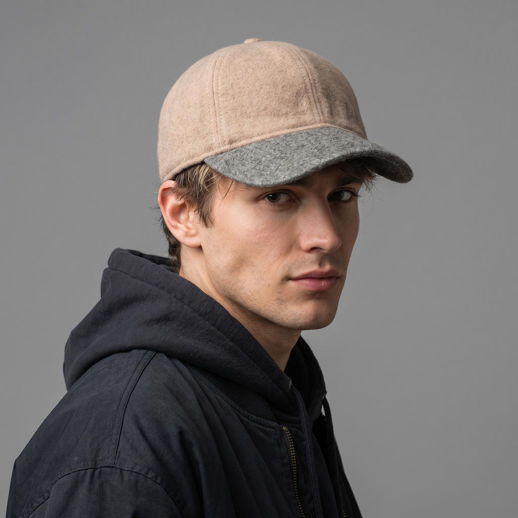 Thrifted J.Crew Wool Blend Neutral Two-Tone winter Cap (Size 57–58 cm) | 10882