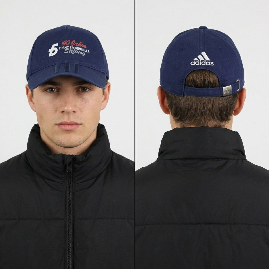 Thrifted Adidas 3-Stripes Navy Baseball Cap – Franz Beckenbauer Edition 57-58cm | 10851