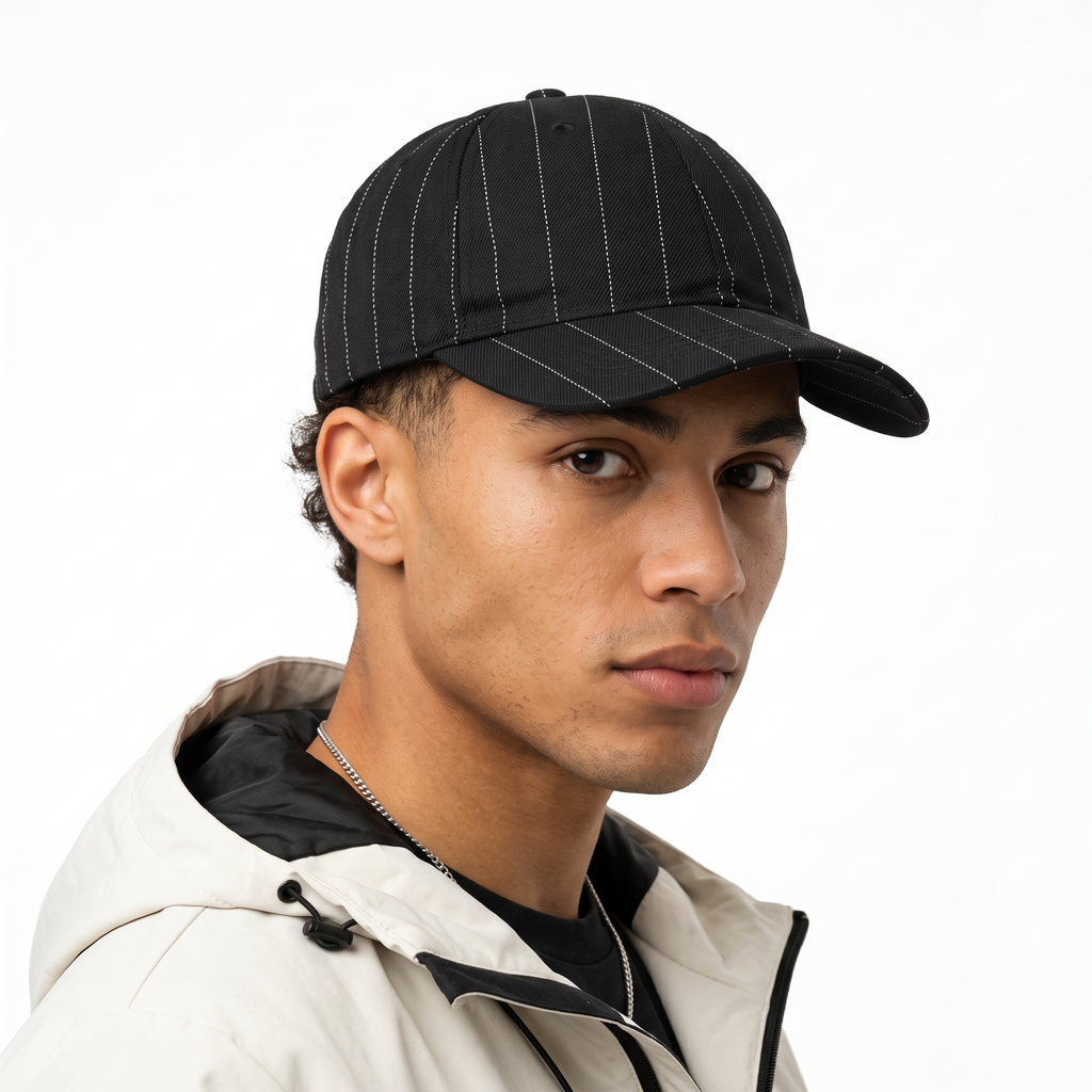 Thrifted Tally Weijl Classic Pinstripe Baseball Cap (57cm) | 10541