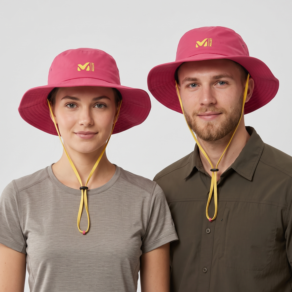 Thrifted Millet Bright Pink Wide Brim Sun Hat (57cm)