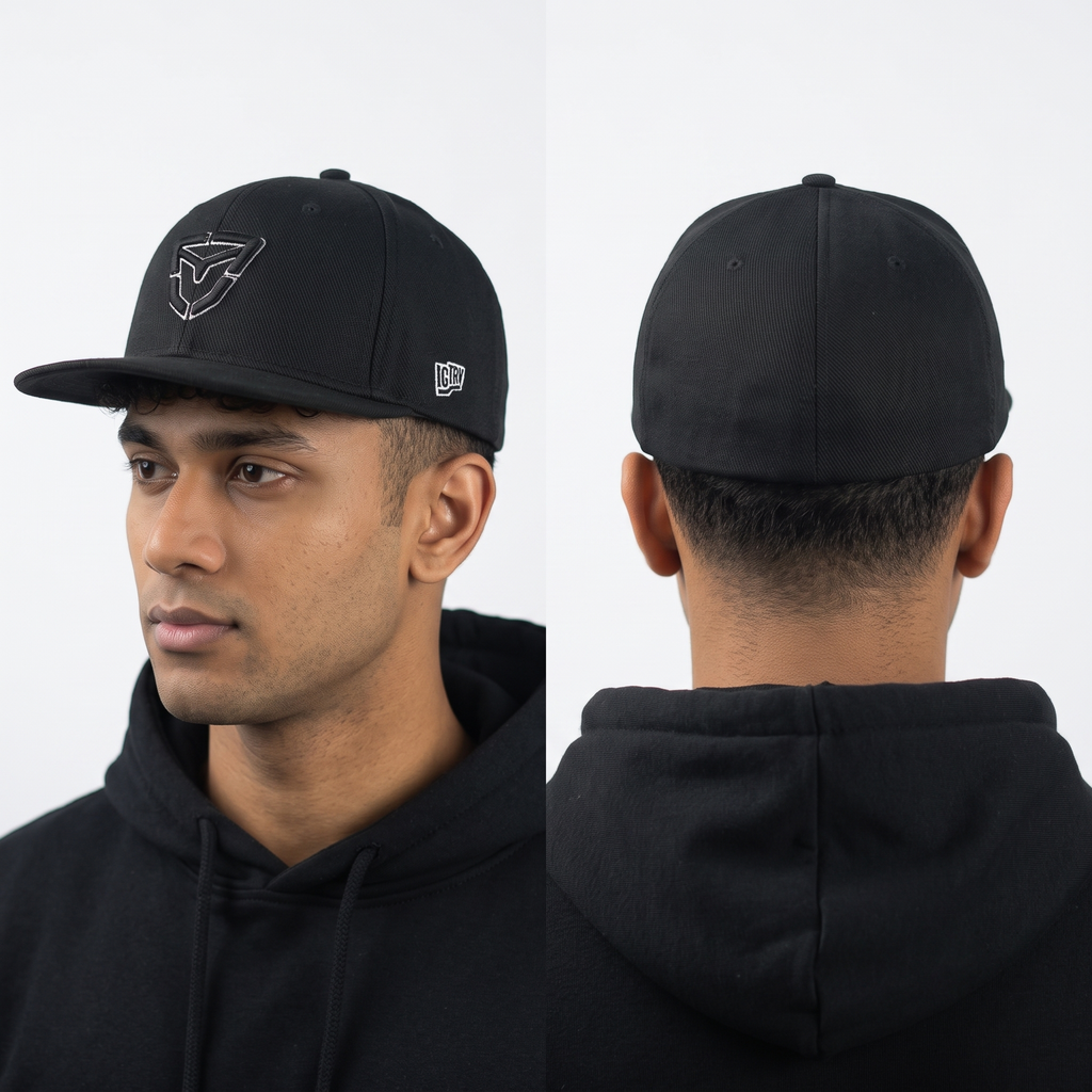 Thrifted Vintage Vehicle.Co Embroidered Logo Black Snapback Cap (57 cm) |10681