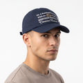 Thrifted Navy Blue Text Design Baseball Hat (58-60 cm) | 10257