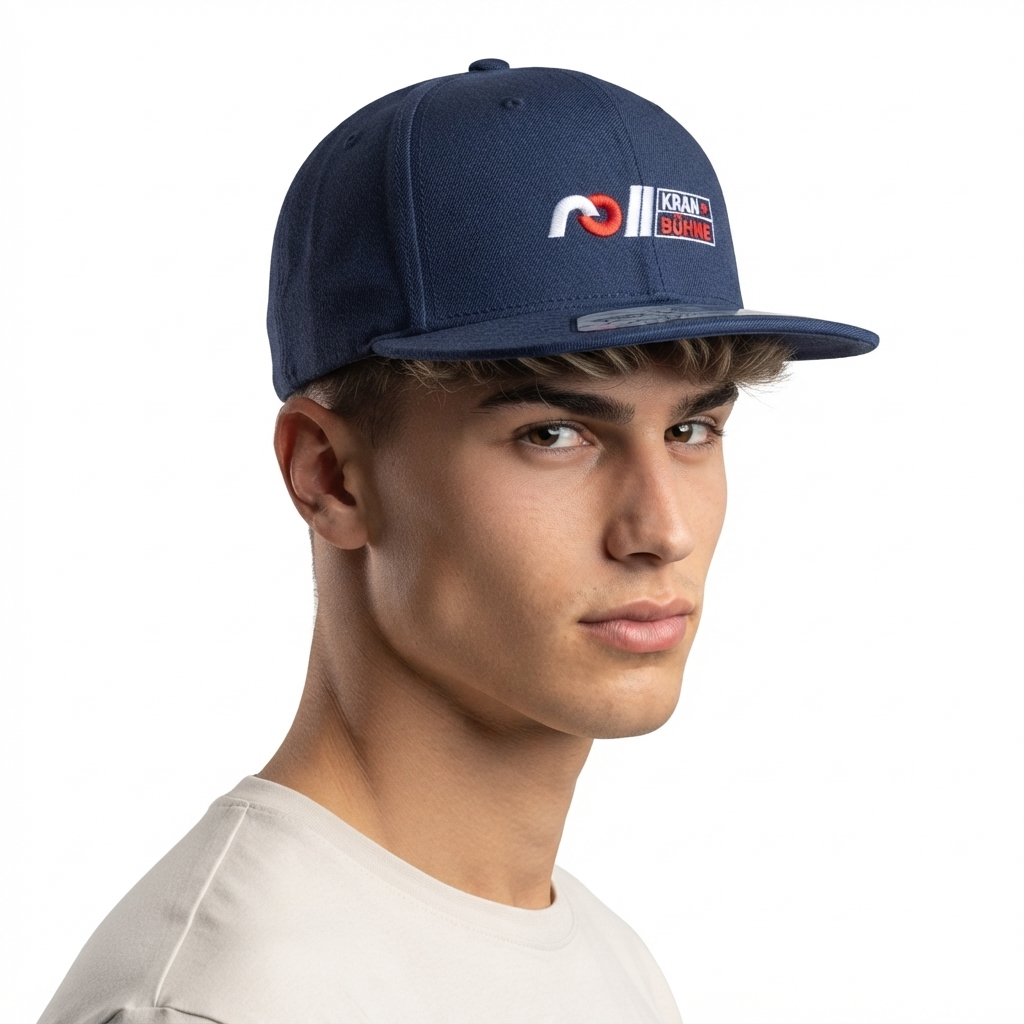 Thrifted Yupoong Flexfit 110 Kran Bühne Navy Snapback Cap (57-58cm) | 10643