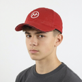 Thrifted  Horsch Red Cotton Embroidered Curved Brim Cap (Size 55–56 cm) | 10884