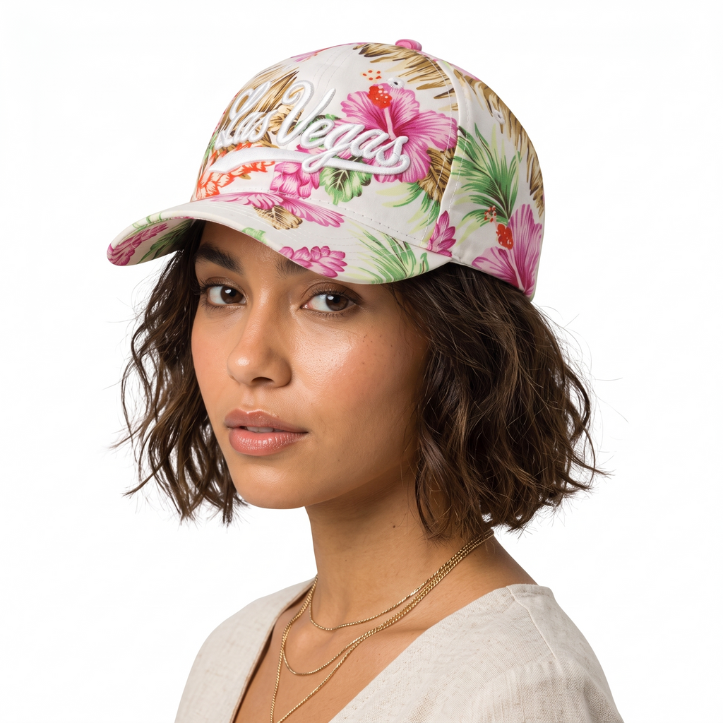 Thrifted Hawaiian Print Las Vegas Souvenir Cap (56-57cm) | 10410