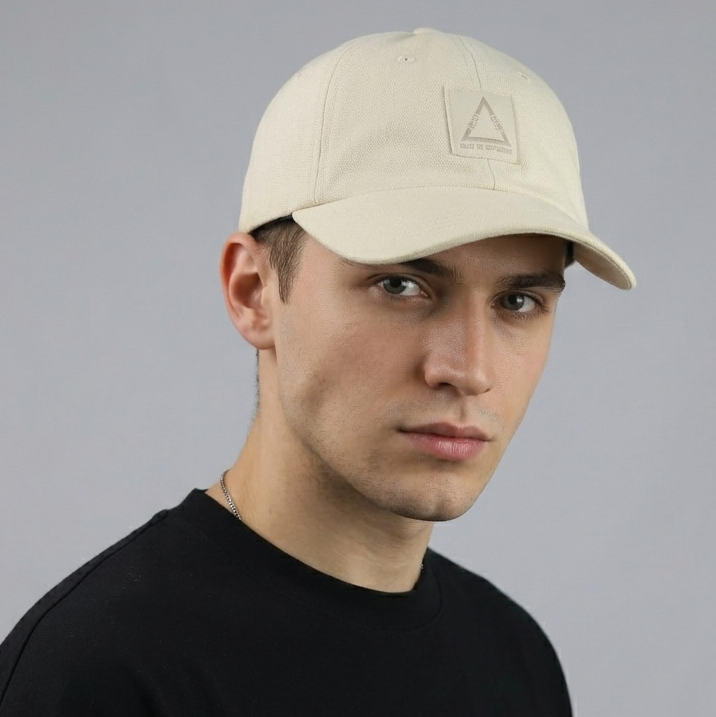 Thrifted JULES Off-White Triangle Patch Strapback Cap (57-59 cm) | 10731