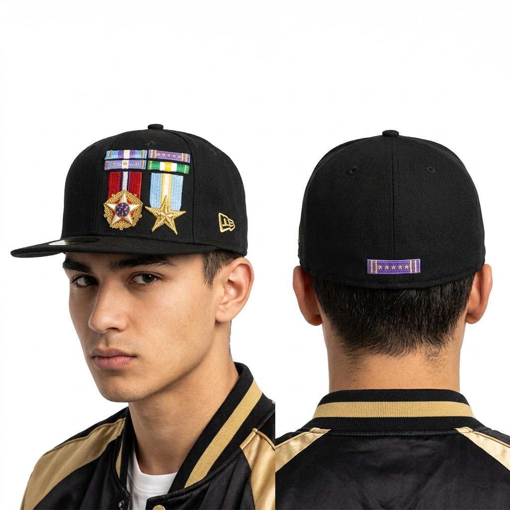 Thrifted New Era 59FIFTY Military Medals Fitted Cap (56.8cm - 7 1/8) | 10678