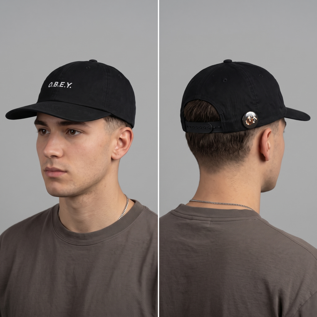 Thrifted OBEY Flat Brim Snapback Hat (56-58cm) | 10358