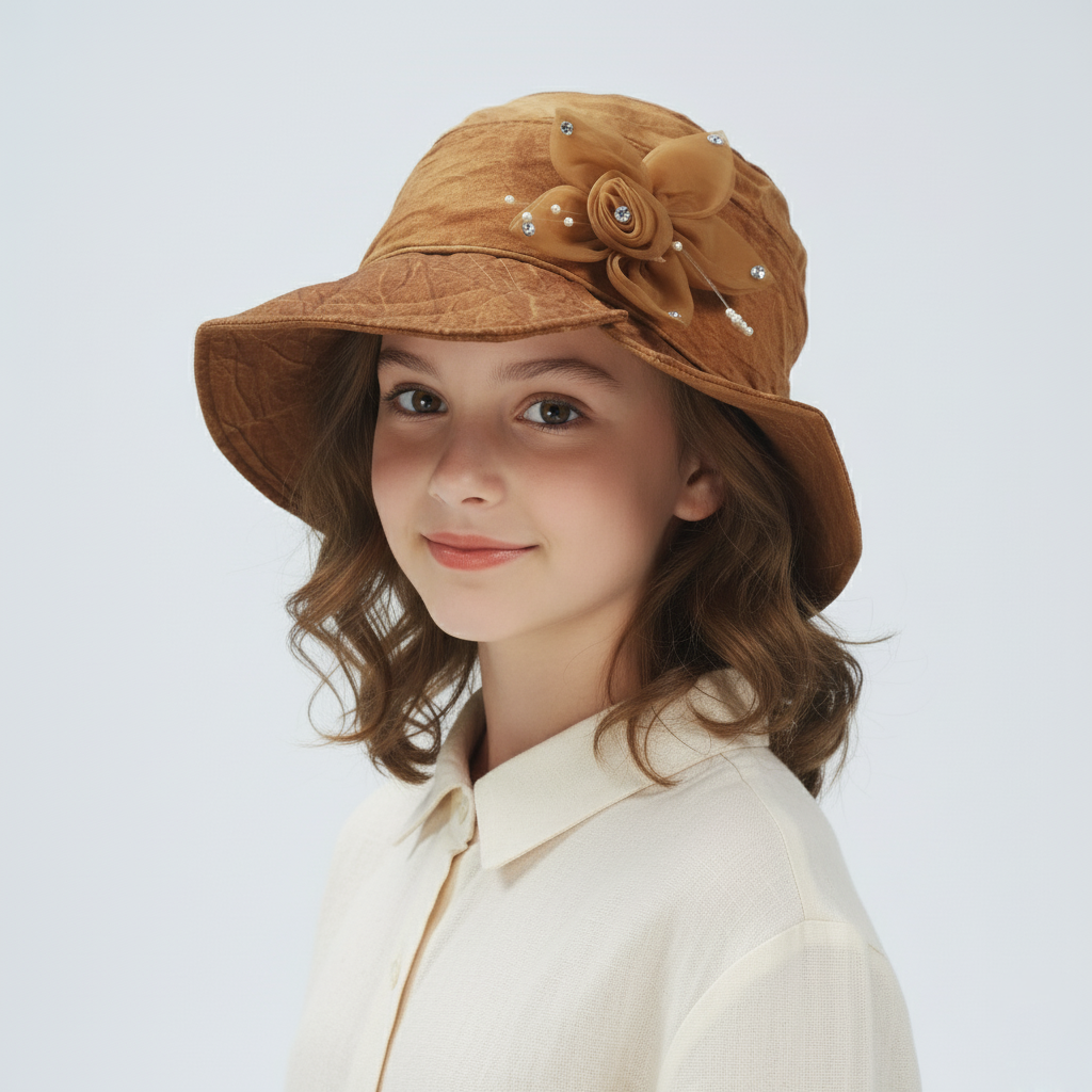 Vintage-Style Occasion Hat with Pearl & Rhinestone Details