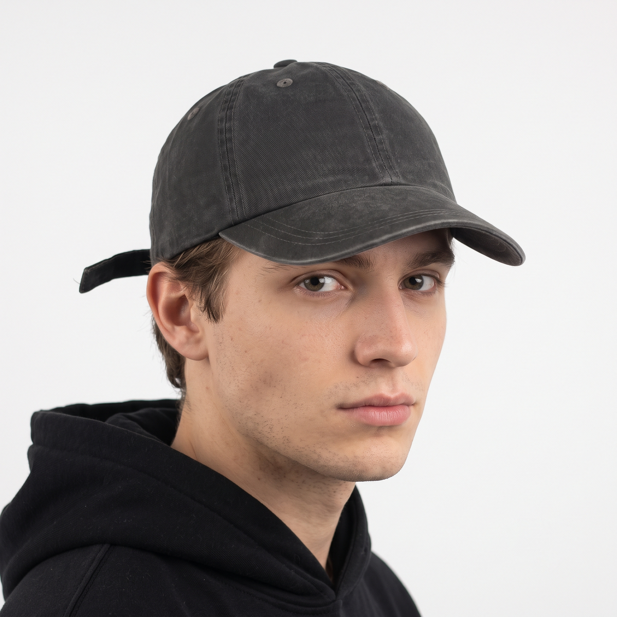 Thrifted Angelo Litrico Charcoal Cotton Strapback Cap (56-57 cm) | 10752