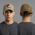 Thrifted Intercrew California Raw Edge Patch Camo Trucker Hat (Size 57–59 cm) |10831