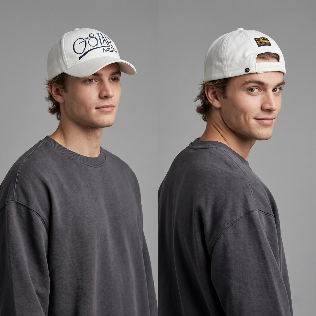 Thrifted Classic White G-Star RAW Logo Cap - Adjustable Winter-Ready Fit 57-59cm |10997