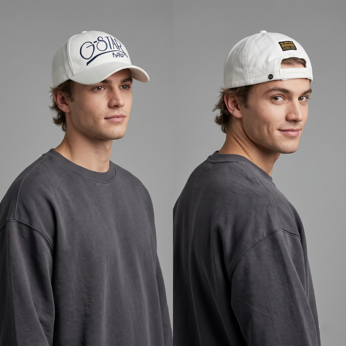 Thrifted Classic White G-Star RAW Logo Cap - Adjustable Winter-Ready Fit 57-59cm |10997