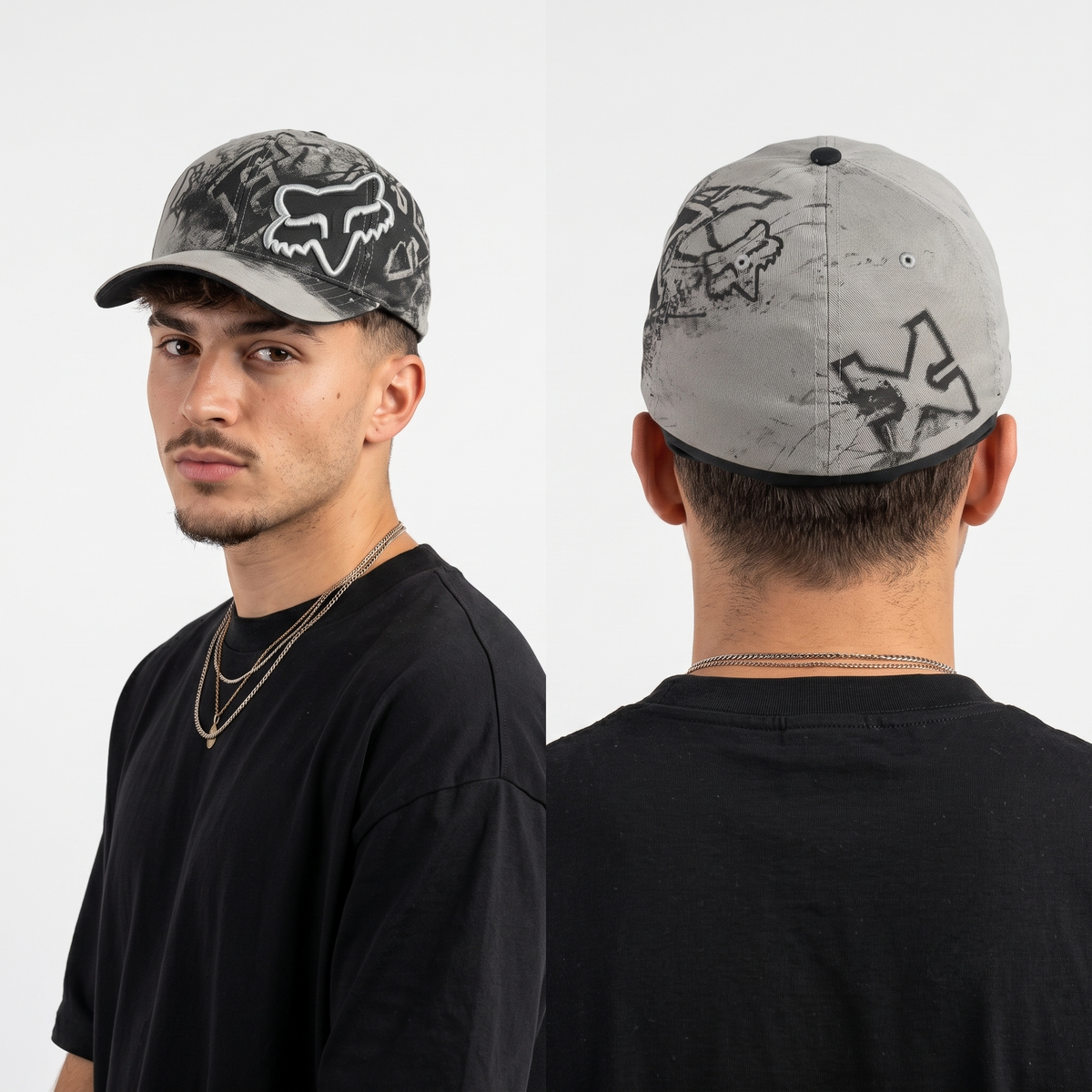 Thrifted Fox Racing Distressed Graphic Baseball Hat S/M | 10386