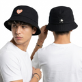 Thrifted MLB NY Yankees Black Heart Embroidered Bucket Hat (Size 58–59 cm)