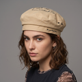 thrifted Retro Beige Adjustable Newsboy Beret Cap (58-60 cm) | 10331
