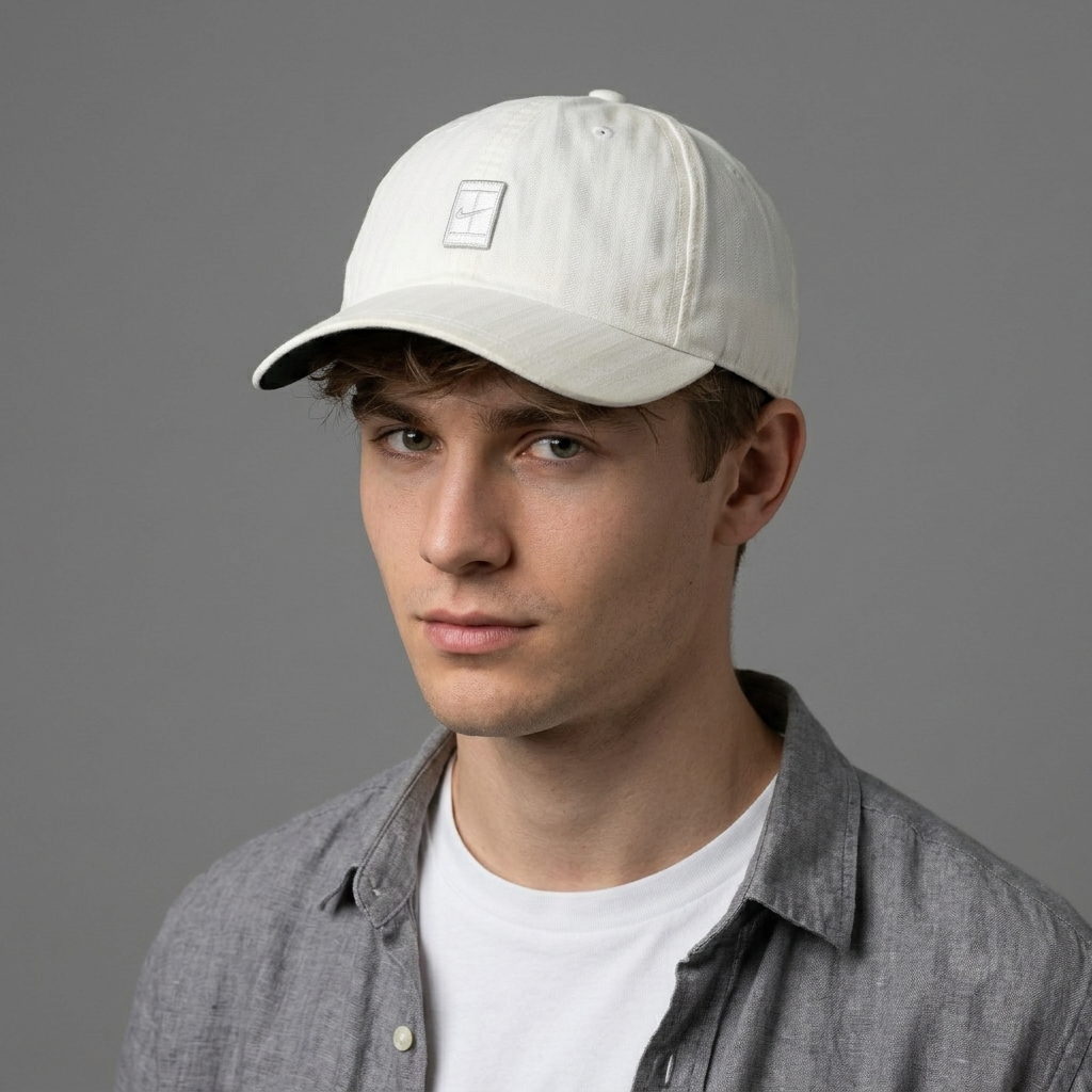Thrifted Vintage Nike Court Off-White Tennis Strapback Cap (Size 57–59 cm) |11016
