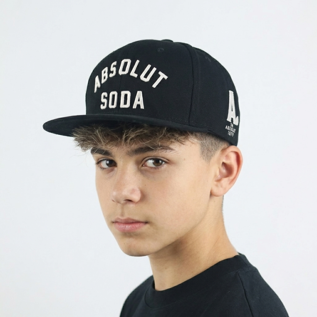 Thrifted Absolut Soda Embroidered Flat Peak Snapback - Adjustable Size 55-56cm | 11000