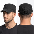 Thrifted Grunge Distressed Black Army Cap (58-60 cm) | 10275
