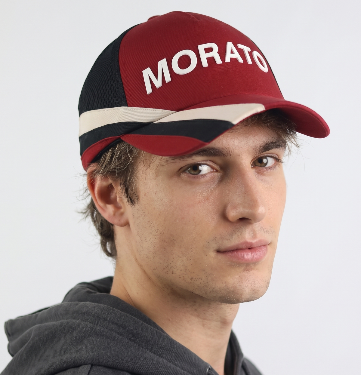 Thrifted Pre-Loved Antony Morato Logo Cap | Red/Black Mesh Adjustable Trucker Hat (57-59cm) | 10845