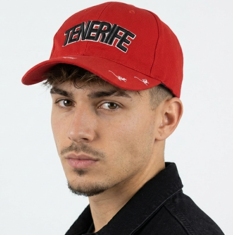 Thrifted Tenerife Spain Red Gecko Lizard Embroidered Hat (Size 57–58 cm)  | 10886