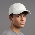 Thrifted Plain White Cotton Curved Brim Strapback Cap (55-57 cm)