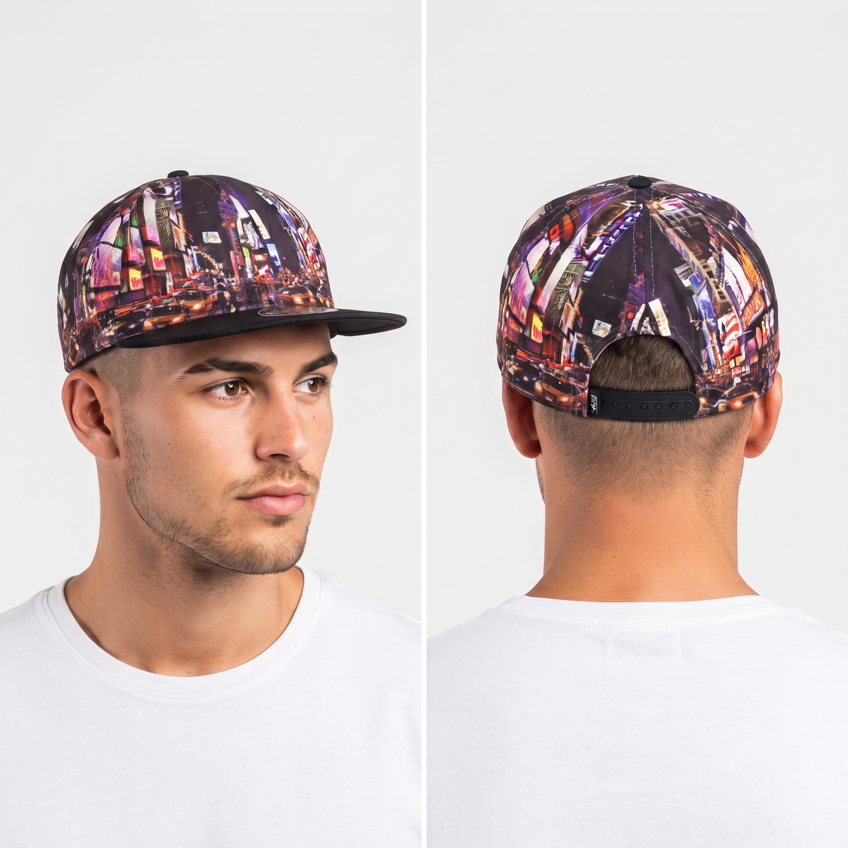 Thrifted Atlantis NYC Skyline Graphic Flat Visor Cap (55-57 cm) | 10149