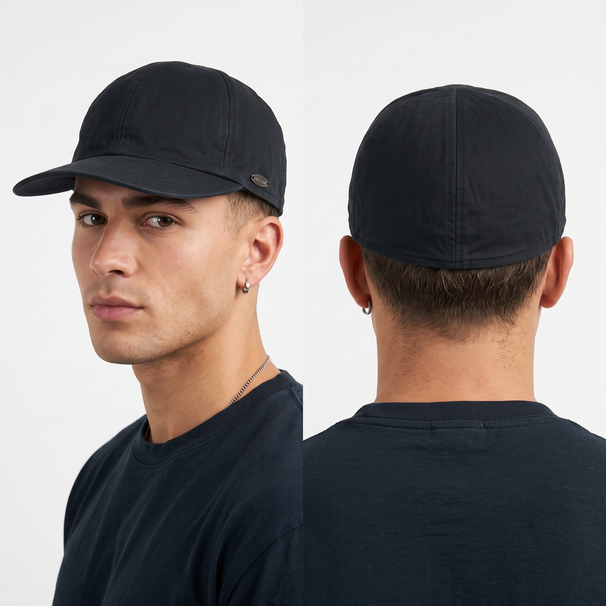 Thrifted Mayser Aquastop Black Water-Resistant Fitted Cap (Size 57) | 10608