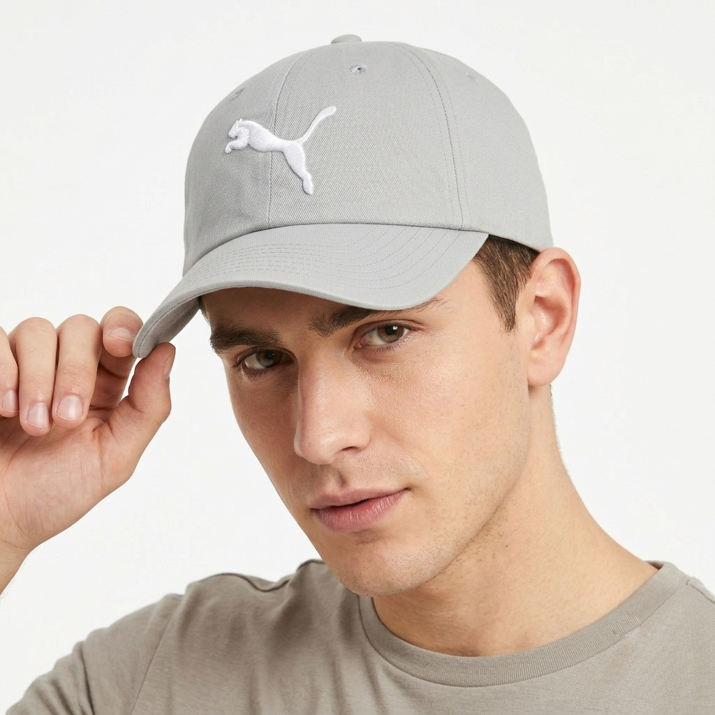 Puma Light Grey Cotton Strapback Cap (57 cm) |10722