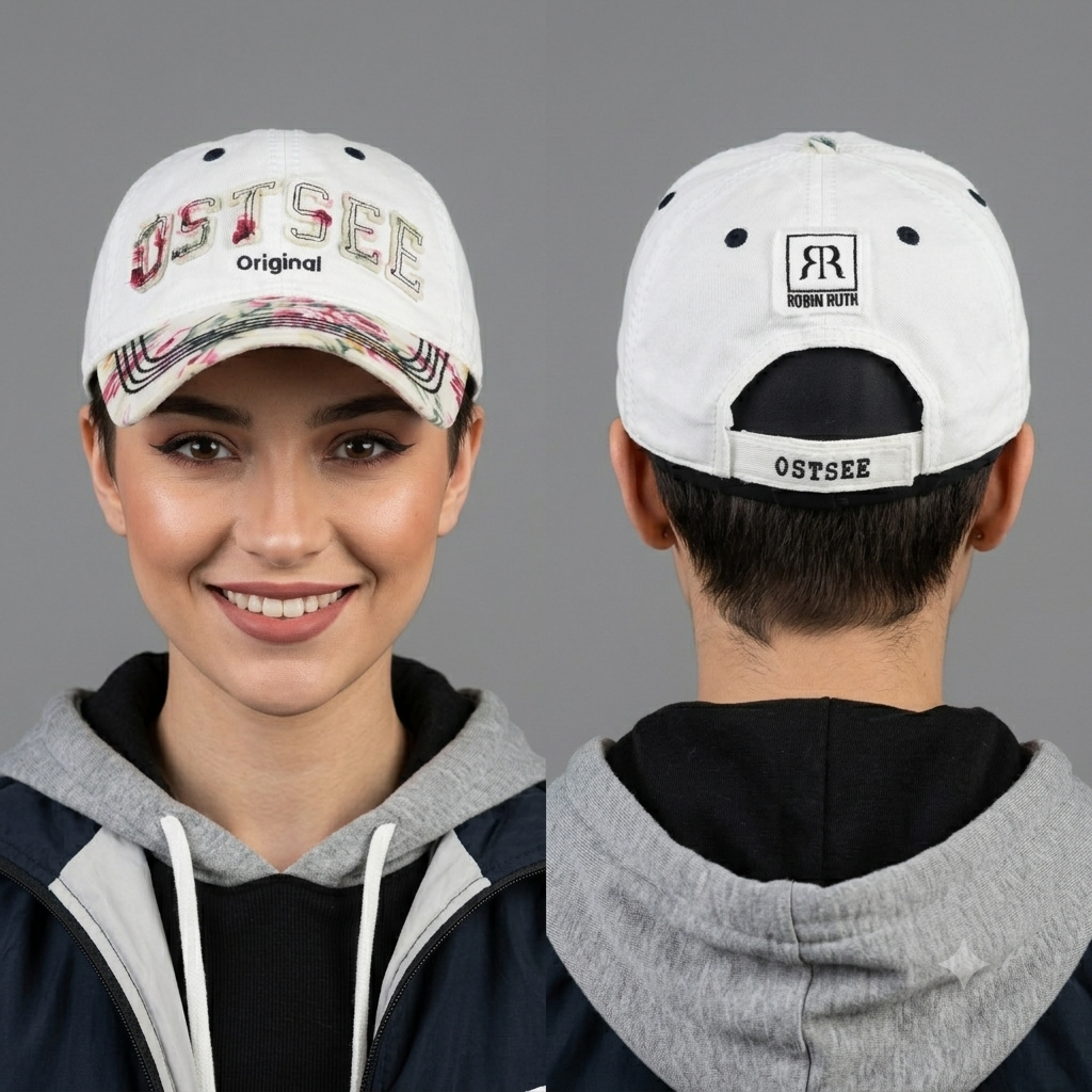 Thrifted Robin Ruth Germany Ostsee Floral Appliqué Cap (Size 57–59 cm) | 10833