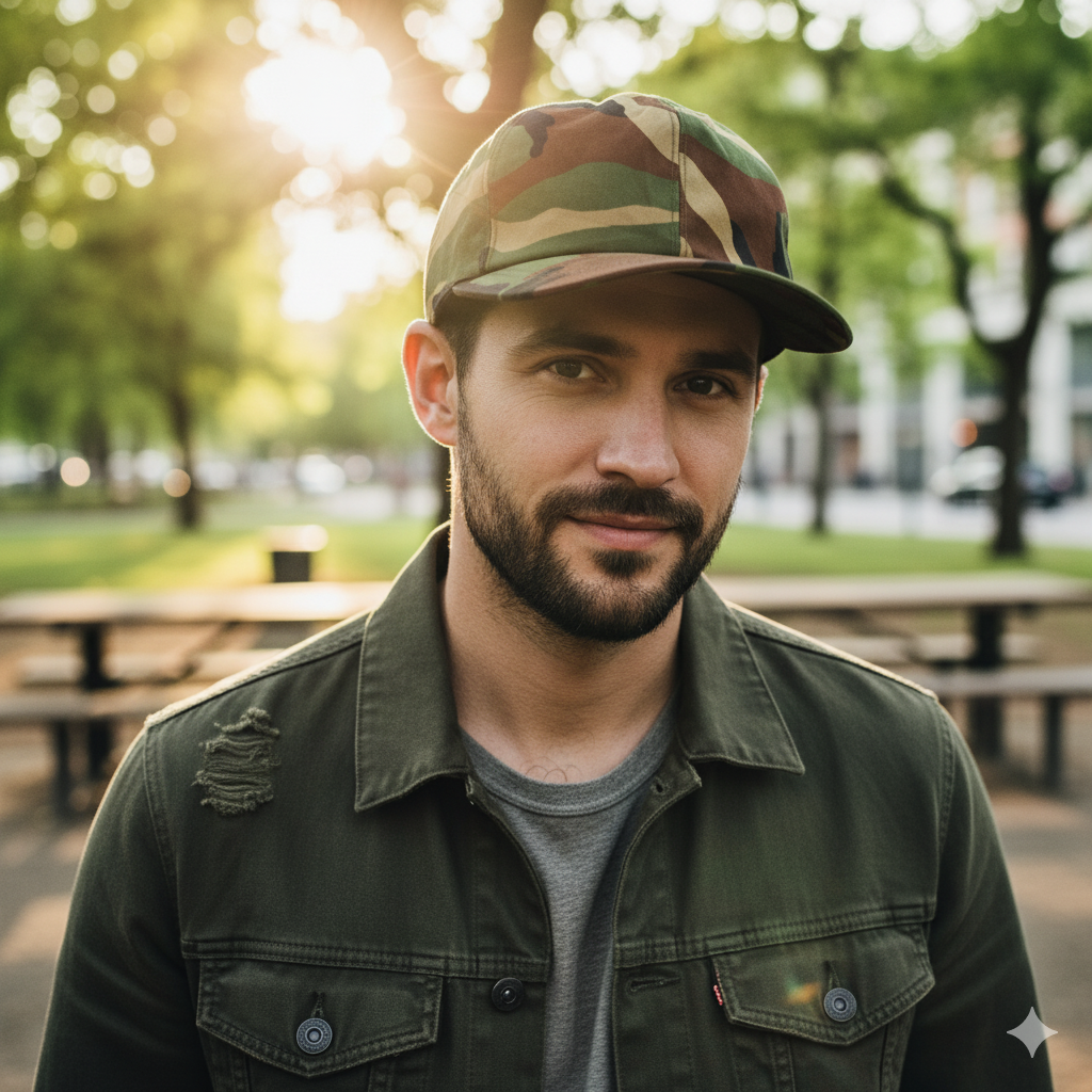 Classic Camo Flat Brim Fitted Hat