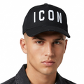 Thrifted DSquared2 "ICON" Distressed Black Cap – 56-57cm | 10652