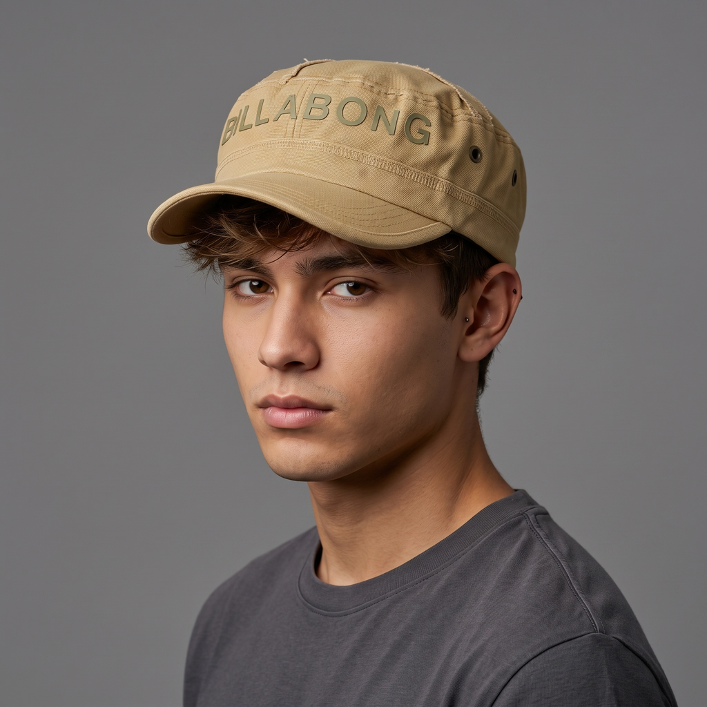 Thrifted Billabong Spellout Military Style Hat (57-58cm) | 10419