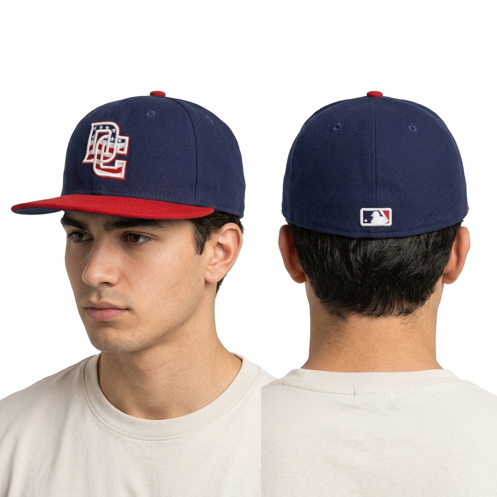 Thrifted New Era 59FIFTY Washington DC Stars & Stripes Fitted Cap (7 1/8 - 56.8cm) |10679
