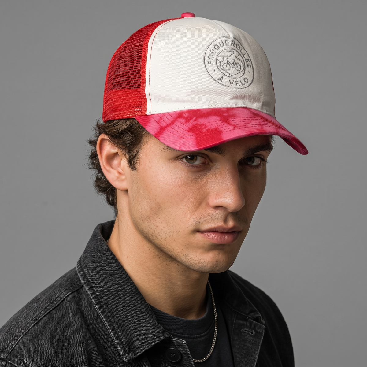 Thrifted Beechfield Porquerolles À Vélo Red Mesh Trucker Hat (57-58cm) | 10461