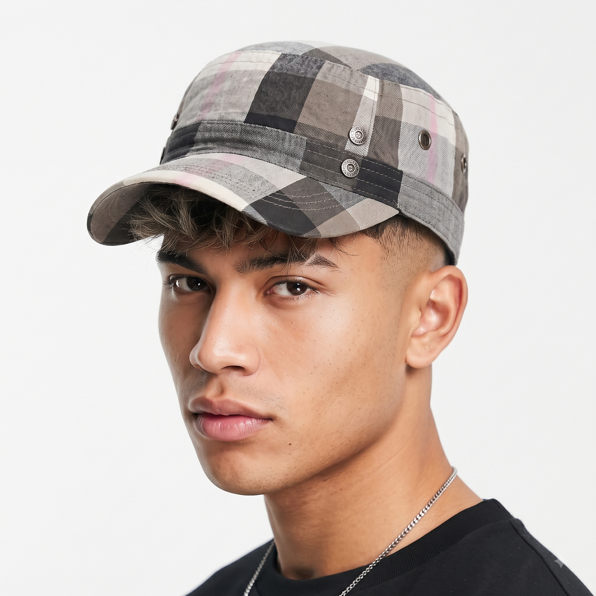 Vintage Plaid Cadet Cap | Southern Men's Wear - size 56-58 cm | 10038