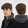 Thrifted Premium Warm Brown Flat Cap | Classic Vintage Winter Hat (57-59cm) | 10883