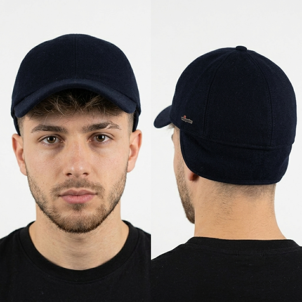 Thrifted Wigéns Dark Navy Wool Loro Piana Baseball Cap (Size 57–58 cm) | 10847