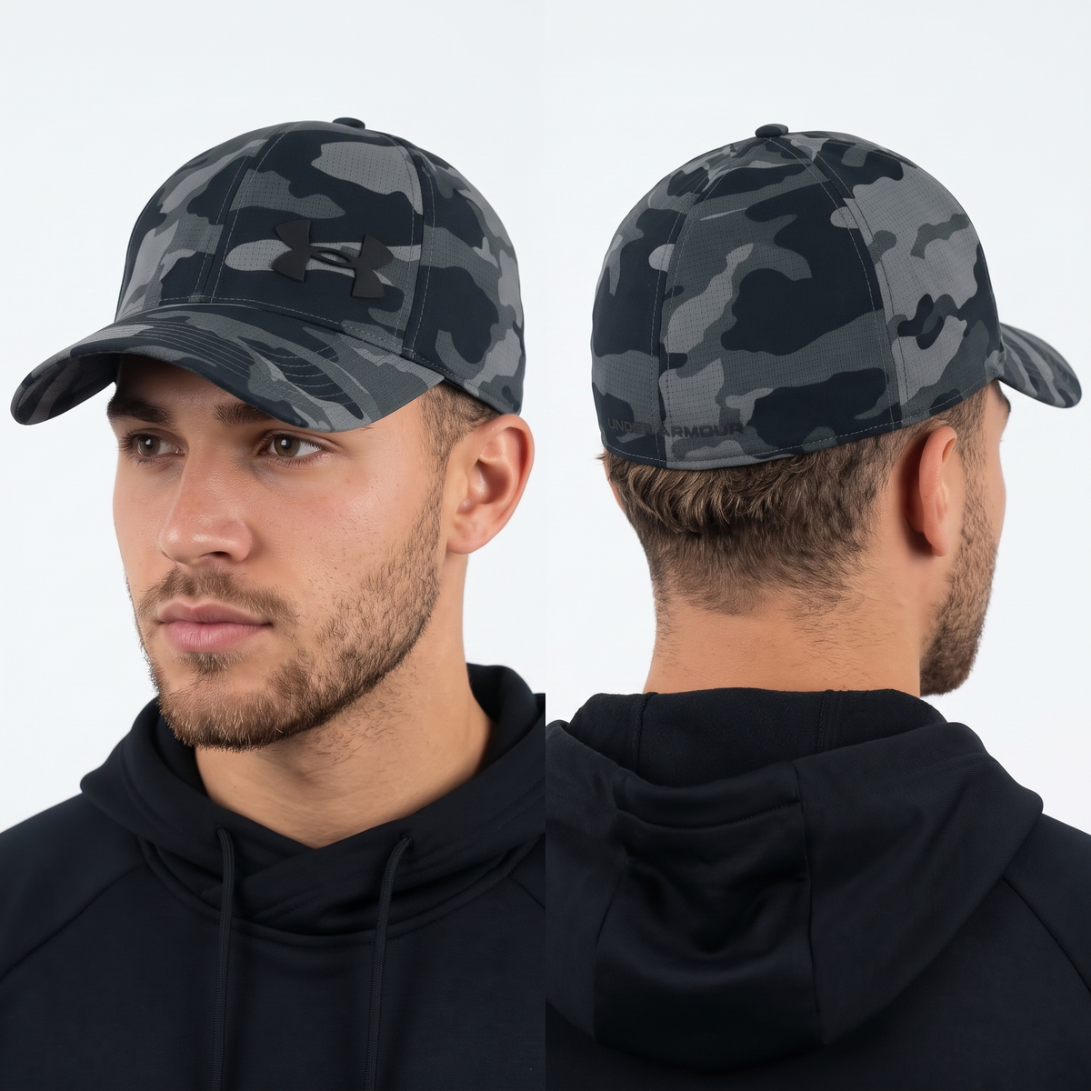 Thrifted Under Armour Men's Grey Camo Sports Cap (57 cm) |10682