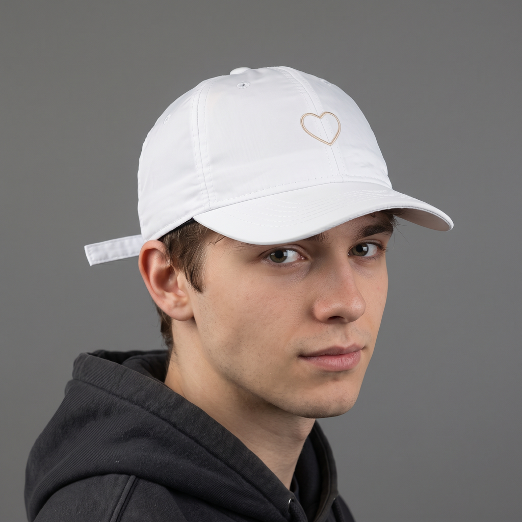 Thrifted Ale-Hop White Heart Polyester Cap (56-58 cm) | 10754