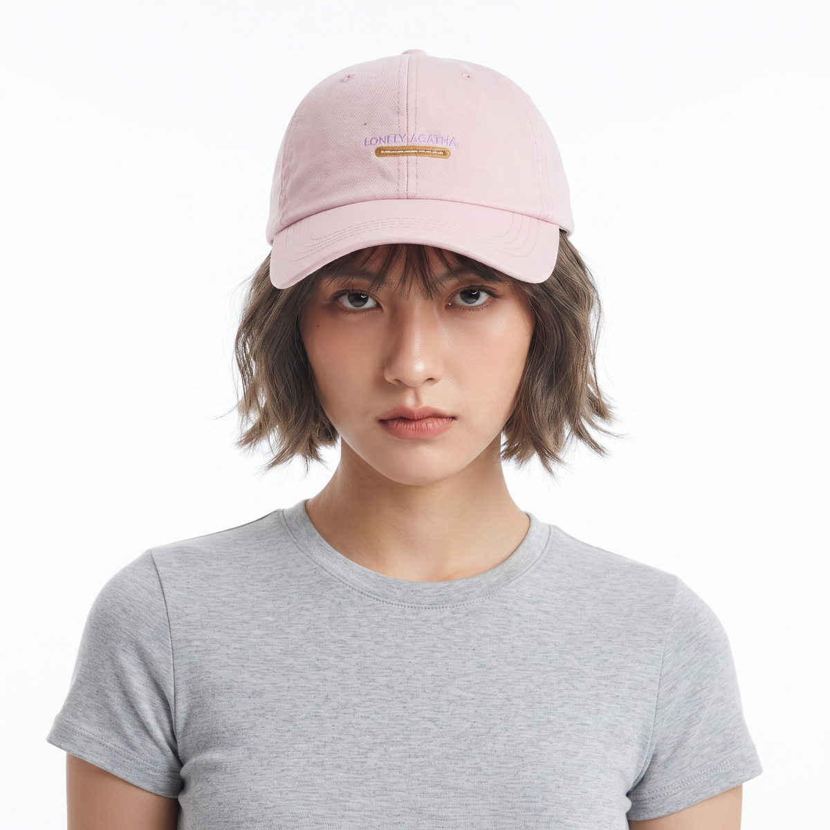 thrifted JKSY Lovely Agatha Embroidered Pink Dad Cap | 10076