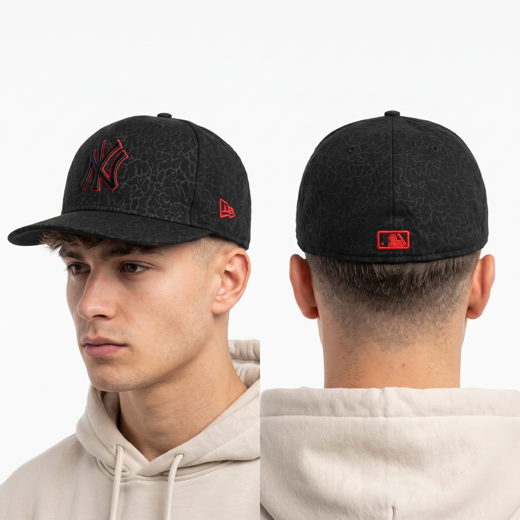 thrifted New Era 59FIFTY Black & Red NY Yankees fitted Cap (59-60cm) | 10390
