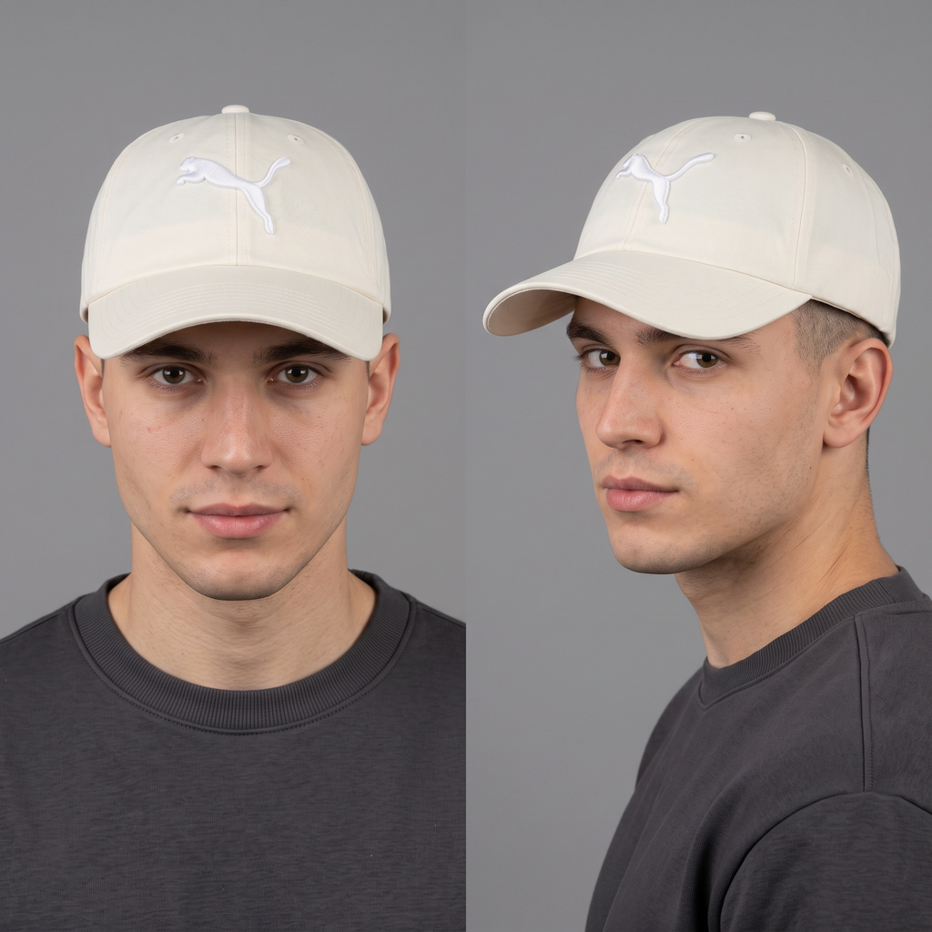 Thrifted Puma Off-White Cotton Strapback Cap (56-57 cm) |10707